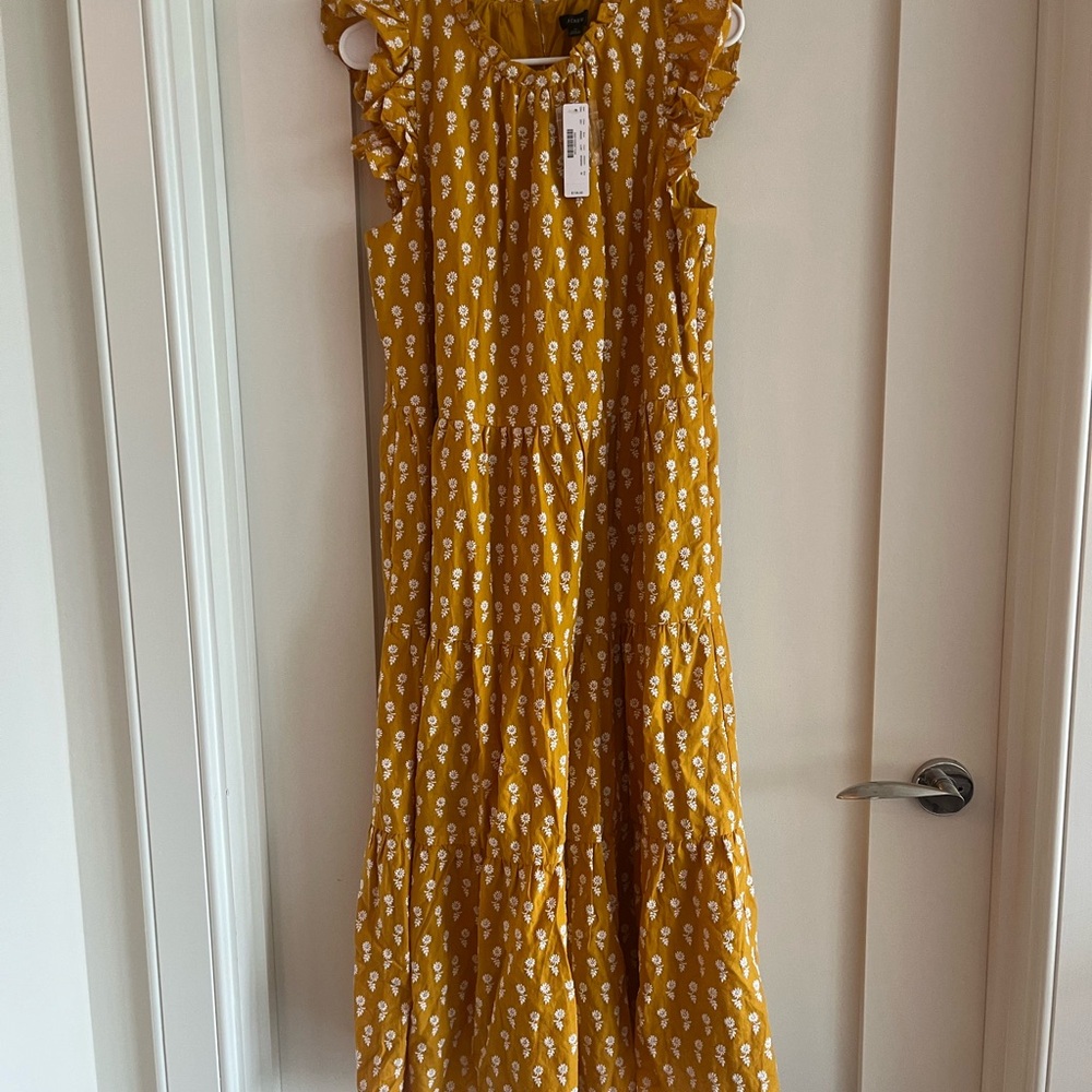 J. Crew Yellow Floral Maxi Dress new with Tags